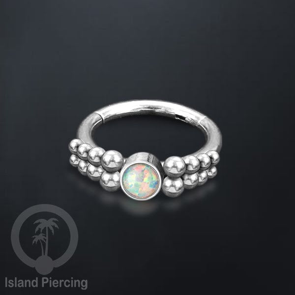 Segment Ring Piercing Stainless warna silver Septum Nose Piercing Anting Tindik Helix dengan batu