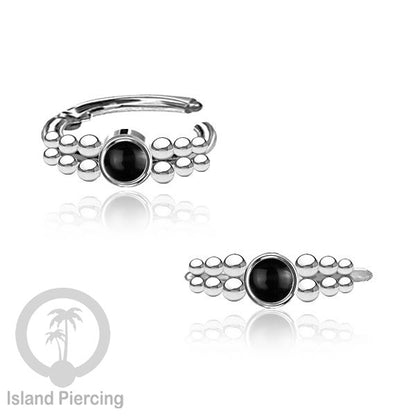 Segment Ring Piercing Stainless warna silver Septum Nose Piercing Anting Tindik Helix dengan batu