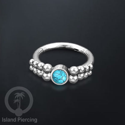Segment Ring Piercing Stainless warna silver Septum Nose Piercing Anting Tindik Helix dengan batu