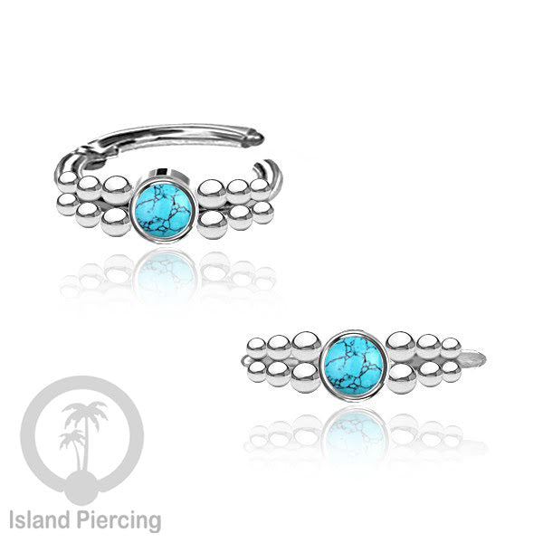 Segment Ring Piercing Stainless warna silver Septum Nose Piercing Anting Tindik Helix dengan batu