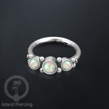 Segment Ring Piercing Stainless warna silver Septum Nose Piercing Anting Tindik Helix dengan 3batu