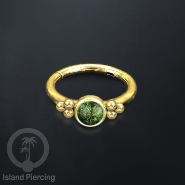 Segment Ring Piercing Stainless warna gold Nose Piercing Anting Tindik Helix dengan 1batu