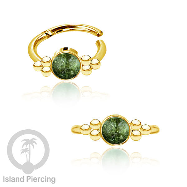 Segment Ring Piercing Stainless warna gold Nose Piercing Anting Tindik Helix dengan 1batu