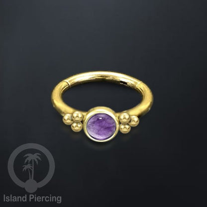 Segment Ring Piercing Stainless warna gold Nose Piercing Anting Tindik Helix dengan 1batu