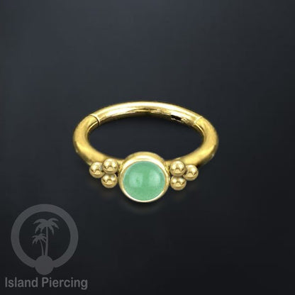 Segment Ring Piercing Stainless warna gold Nose Piercing Anting Tindik Helix dengan 1batu