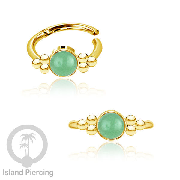 Segment Ring Piercing Stainless warna gold Nose Piercing Anting Tindik Helix dengan 1batu