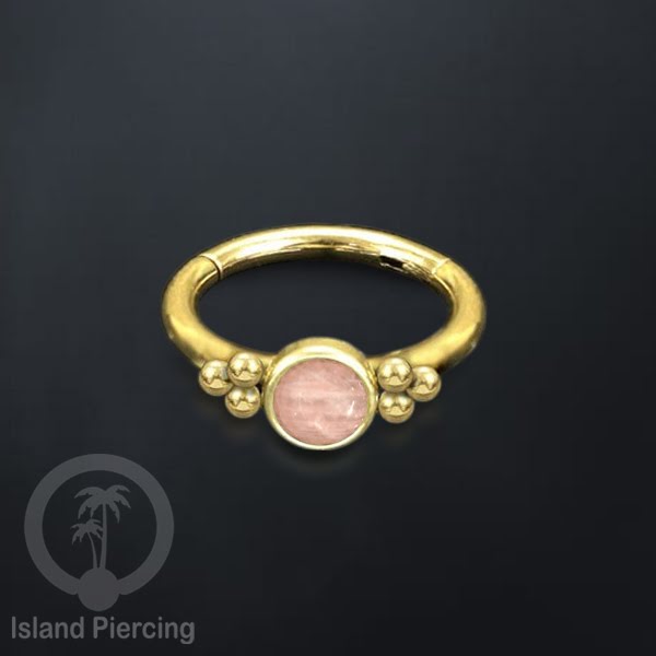 Segment Ring Piercing Stainless warna gold Nose Piercing Anting Tindik Helix dengan 1batu