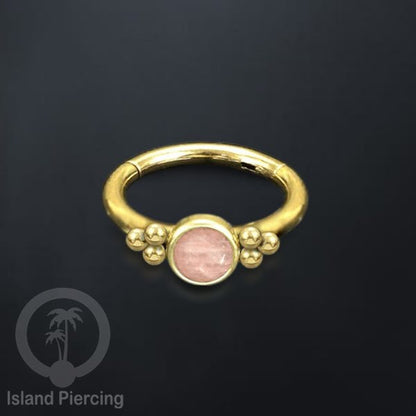 Segment Ring Piercing Stainless warna gold Nose Piercing Anting Tindik Helix dengan 1batu