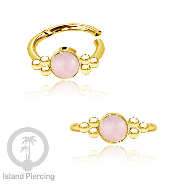 Segment Ring Piercing Stainless warna gold Nose Piercing Anting Tindik Helix dengan 1batu