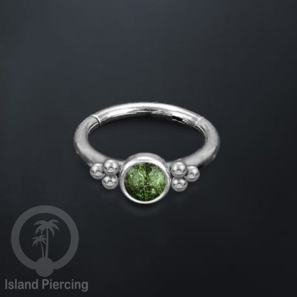 Segment Ring Piercing Stainless warna silver Nose Piercing Anting Tindik Helix dengan 1batu