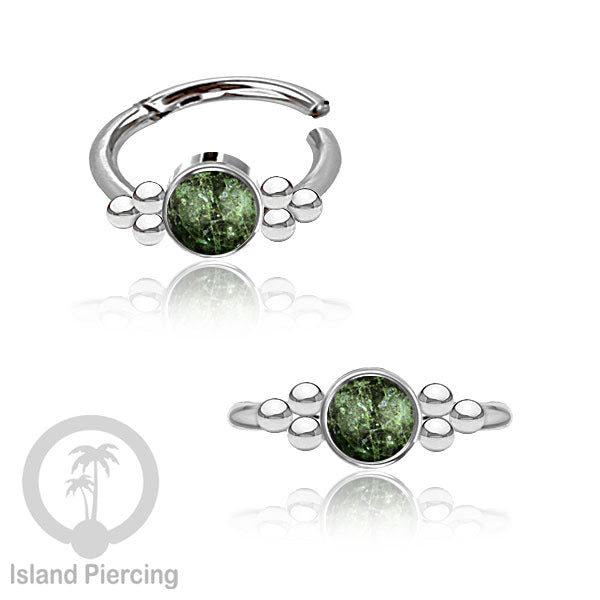 Segment Ring Piercing Stainless warna silver Nose Piercing Anting Tindik Helix dengan 1batu