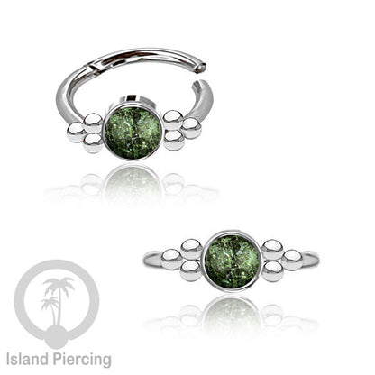 Segment Ring Piercing Stainless warna silver Nose Piercing Anting Tindik Helix dengan 1batu