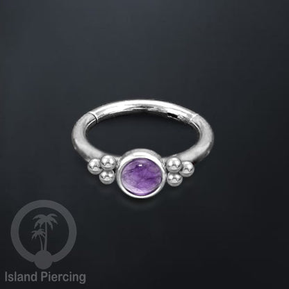 Segment Ring Piercing Stainless warna silver Nose Piercing Anting Tindik Helix dengan 1batu