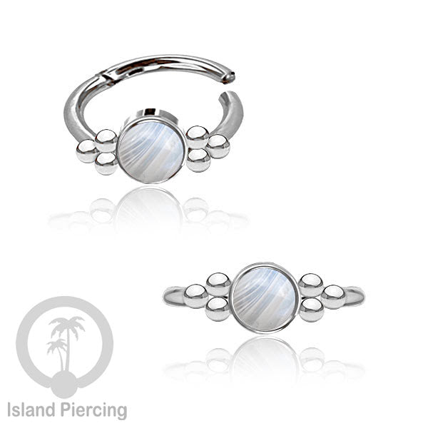 Segment Ring Piercing Stainless warna silver Nose Piercing Anting Tindik Helix dengan 1batu