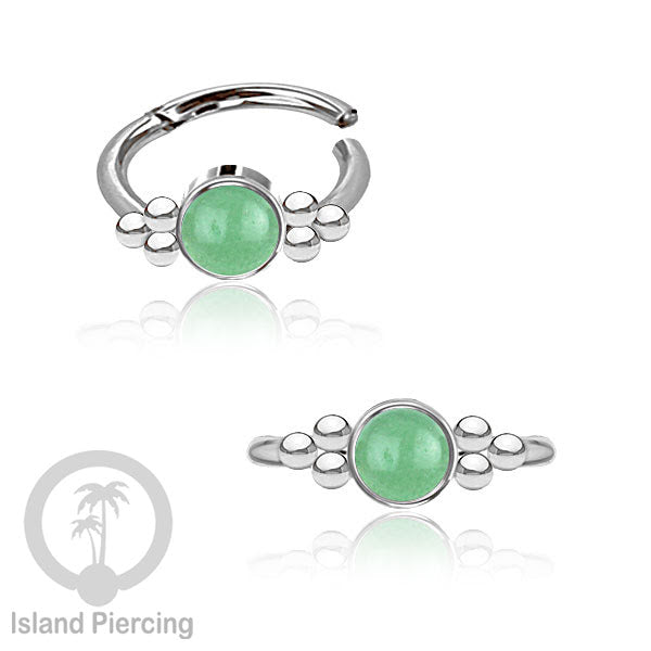 Segment Ring Piercing Stainless warna silver Nose Piercing Anting Tindik Helix dengan 1batu