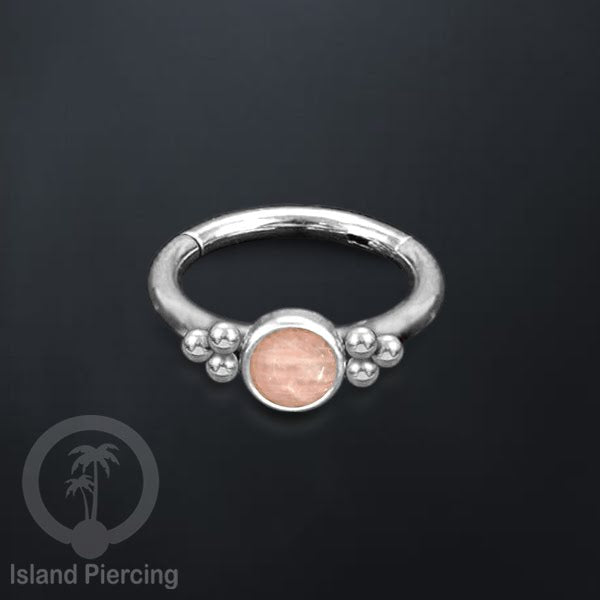 Segment Ring Piercing Stainless warna silver Nose Piercing Anting Tindik Helix dengan 1batu