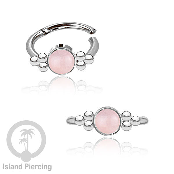 Segment Ring Piercing Stainless warna silver Nose Piercing Anting Tindik Helix dengan 1batu