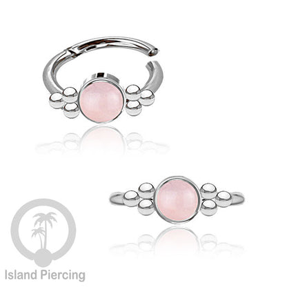 Segment Ring Piercing Stainless warna silver Nose Piercing Anting Tindik Helix dengan 1batu