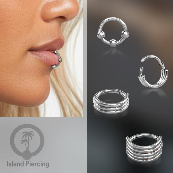 Hinged Segment Ring Anting Tindik Stainless Piercing Tragus, Daith, Helix, Septum warna silver