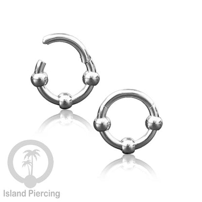 Hinged Segment Ring Anting Tindik Stainless Piercing Tragus, Daith, Helix, Septum warna silver