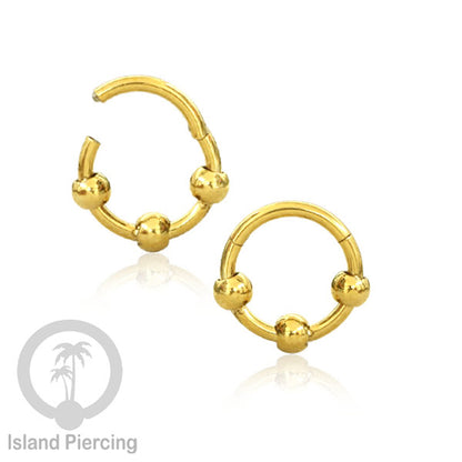 Hinged Segment Ring Anting Tindik Stainless warna gold Piercing Tragus, Helix, Septum