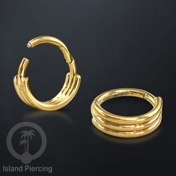 Hinged Segment Ring Anting Tindik Stainless warna gold Piercing Tragus, Helix, Septum