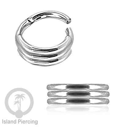 Hinged Segment Ring Anting Tindik Stainless Piercing Tragus, Daith, Helix, Septum warna silver