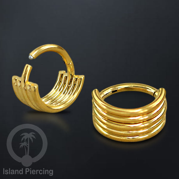 Hinged Segment Ring Anting Tindik Stainless warna gold Piercing Tragus, Helix, Septum