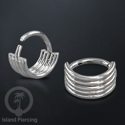 Hinged Segment Ring Anting Tindik Stainless Piercing Tragus, Daith, Helix, Septum warna silver