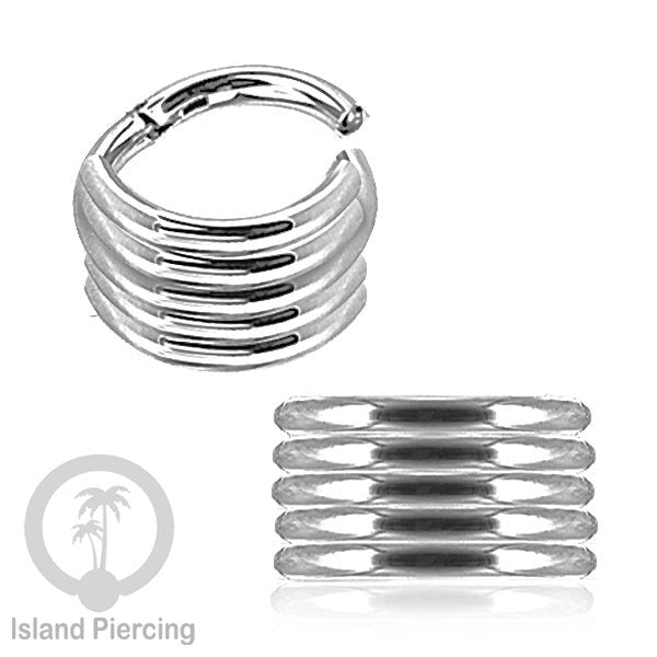 Hinged Segment Ring Anting Tindik Stainless Piercing Tragus, Daith, Helix, Septum warna silver
