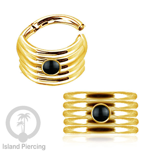 Hinged Segment Ring Anting Tindik Stainless Piercing Tragus, Helix, Septum dengan batu