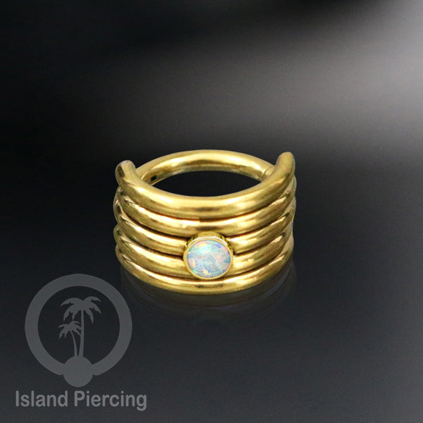 Hinged Segment Ring Anting Tindik Stainless Piercing Tragus, Helix, Septum dengan batu