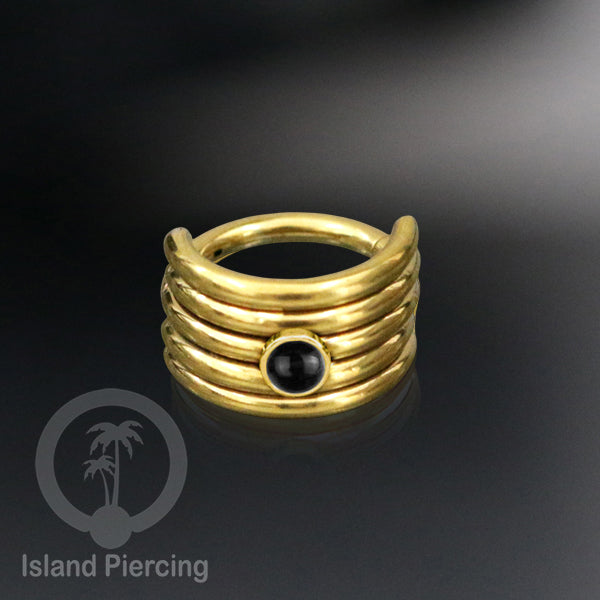 Hinged Segment Ring Anting Tindik Stainless Piercing Tragus, Helix, Septum dengan batu