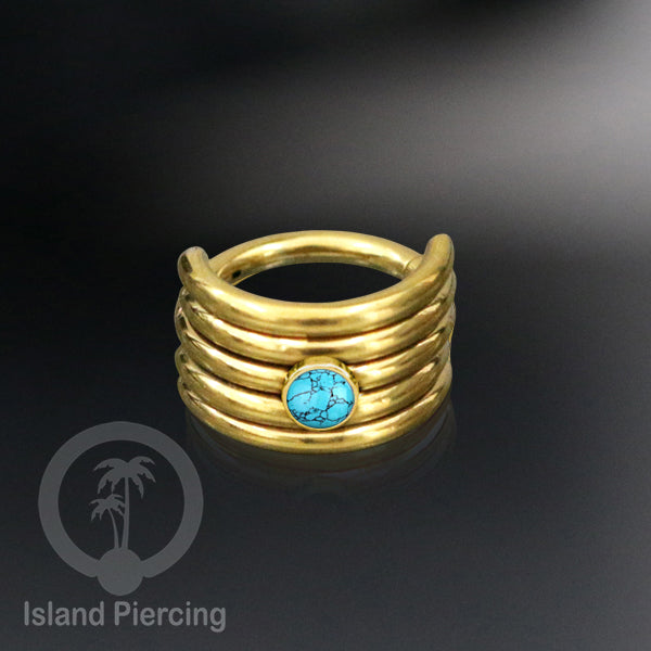 Hinged Segment Ring Anting Tindik Stainless Piercing Tragus, Helix, Septum dengan batu