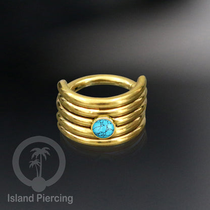 Hinged Segment Ring Anting Tindik Stainless Piercing Tragus, Helix, Septum dengan batu