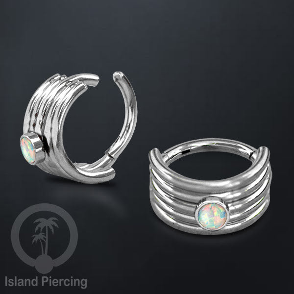 Hinged Segment Ring Anting Tindik Stainless Piercing Tragus, Helix, Septum dengan batu