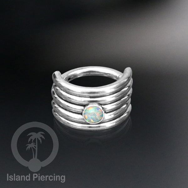 Hinged Segment Ring Anting Tindik Stainless Piercing Tragus, Helix, Septum dengan batu