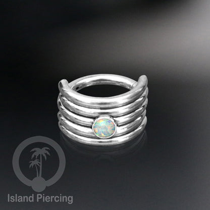 Hinged Segment Ring Anting Tindik Stainless Piercing Tragus, Helix, Septum dengan batu