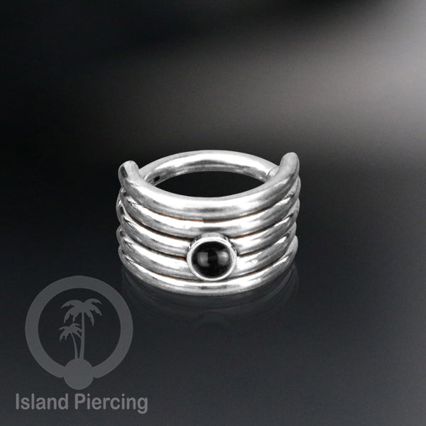 Hinged Segment Ring Anting Tindik Stainless Piercing Tragus, Helix, Septum dengan batu