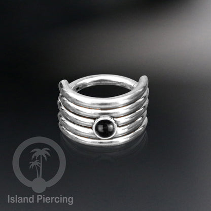 Hinged Segment Ring Anting Tindik Stainless Piercing Tragus, Helix, Septum dengan batu