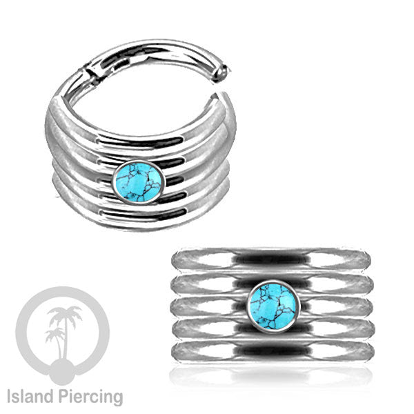 Hinged Segment Ring Anting Tindik Stainless Piercing Tragus, Helix, Septum dengan batu