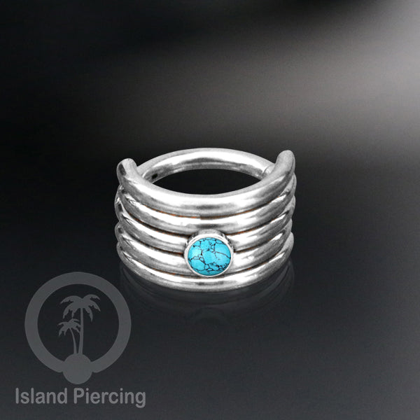 Hinged Segment Ring Anting Tindik Stainless Piercing Tragus, Helix, Septum dengan batu