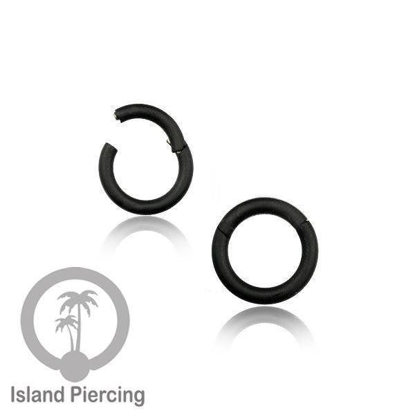 Anting stainless piercing hinged segment ring tebal 2&amp;3mm warna silver,gold,hitam