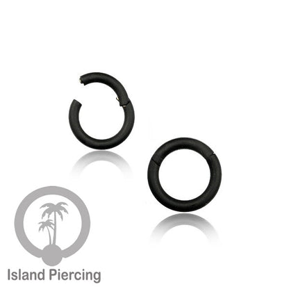 Anting stainless piercing hinged segment ring tebal 2&amp;3mm warna silver,gold,hitam