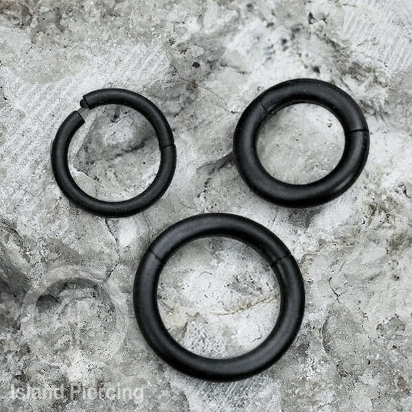 Anting stainless piercing hinged segment ring tebal 2&amp;3mm warna silver,gold,hitam