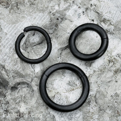 Anting stainless piercing hinged segment ring tebal 2&amp;3mm warna silver,gold,hitam