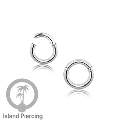 Anting stainless piercing hinged segment ring tebal 2&amp;3mm warna silver,gold,hitam