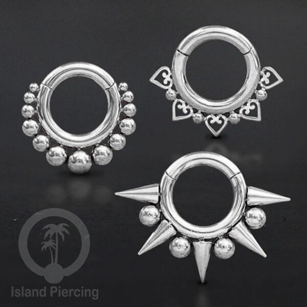 Hinged Segment piercing ukuran 2mm, anting piercing stainless warna silver telinga atau hidung