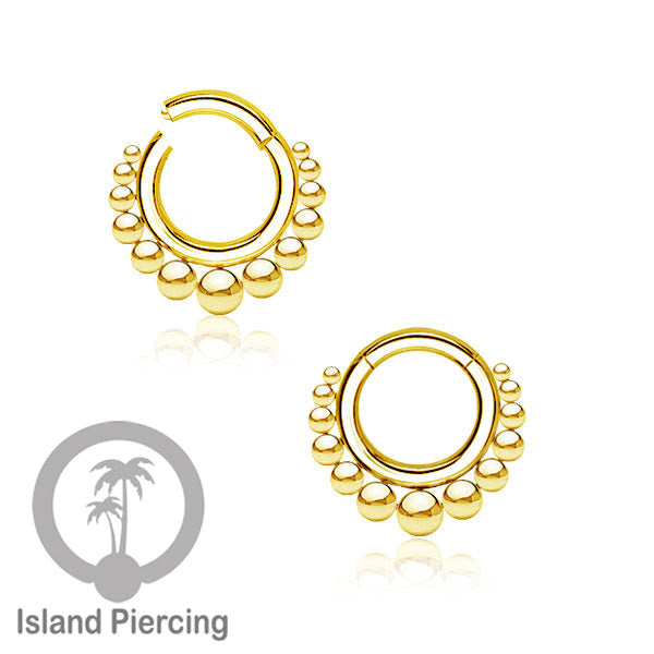 Hinged Segment piercing ukuran 2mm, anting piercing stainless warna emas