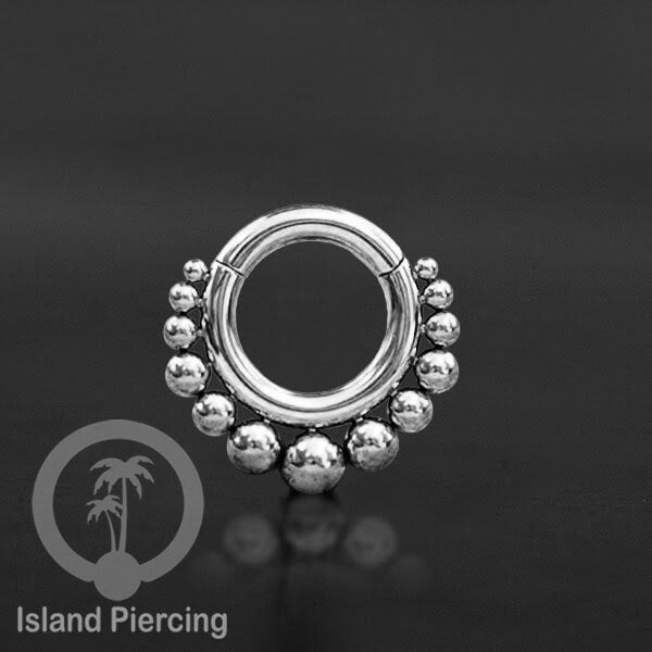Hinged Segment piercing ukuran 2mm, anting piercing stainless warna silver telinga atau hidung